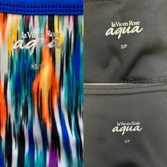 La Vie En Rose 3PC Active Leggings Shorts Tank Top Gym Workout Set Black XS/S - Picture 13 of 16